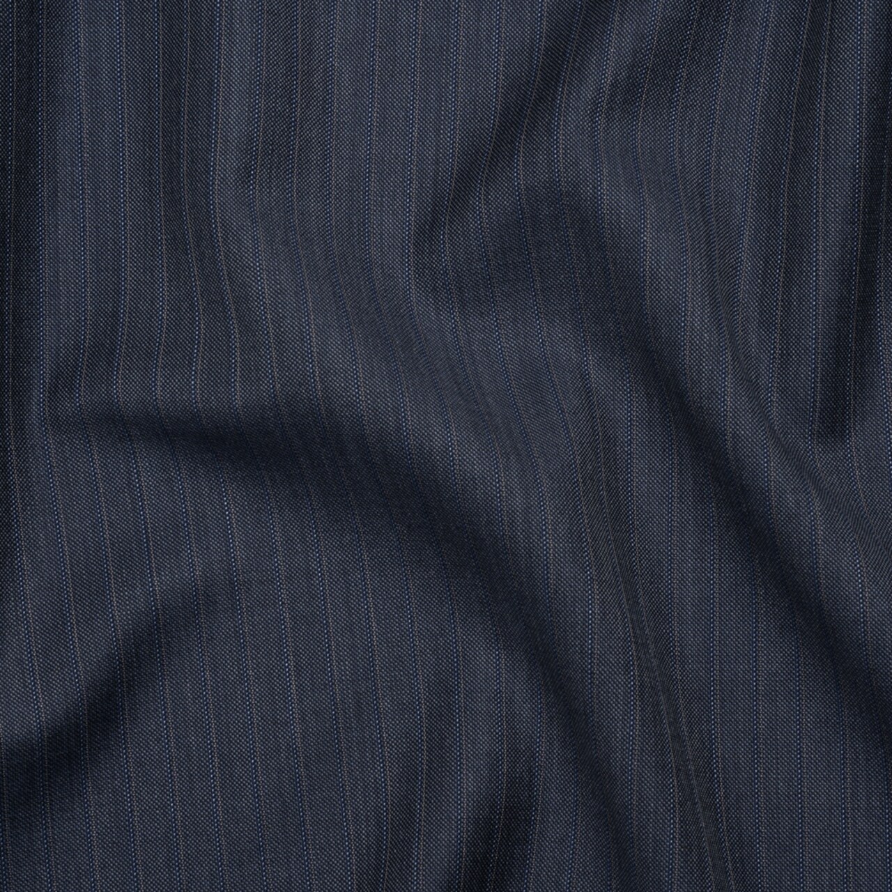 1 Yard Blue Gray and White Shadow Stripes Super 150 Wool Suiting Made in Italy Deadstock 58 Inches Width